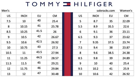 tommy hilfiger slides size chart.